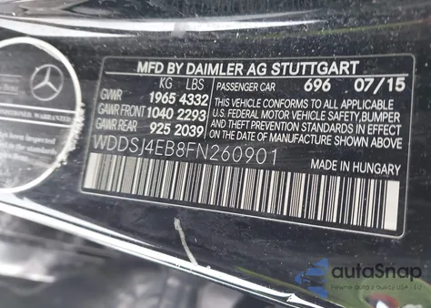 2015 Mercedes-Benz Cla 250 из США, поврежденный, VIN WDDSJ4EB8FN260901